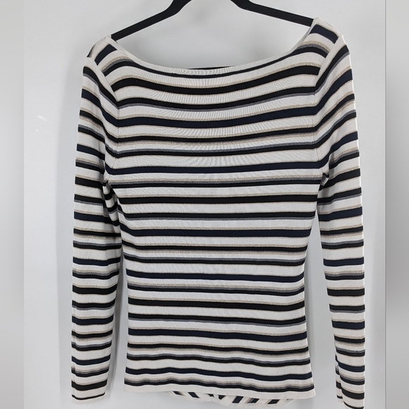 White House Black Market Seaside Stripe Pullover - Size M - Picture 4 of 9